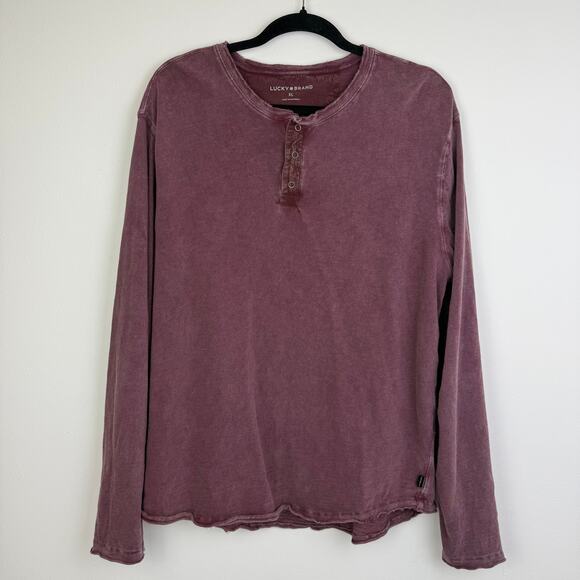 Lucky Brand Mens Long Sleeve Modern Fit Weekend Slub Port Royale Henley Shirt XL - Picture 1 of 12